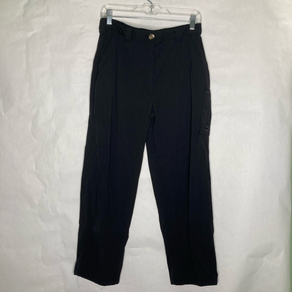 ExOfficio Travel Pants Women 12 Black Pockets Comfort Casual Drawstring